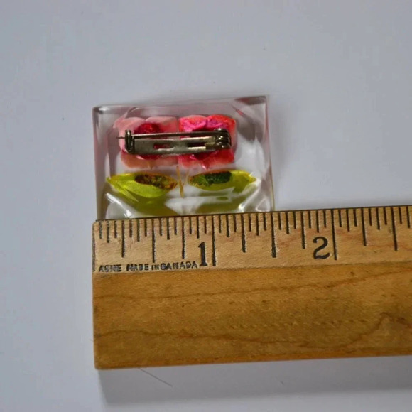 Vtg Reverse  Carved Rose Brooch - Picture 5 of 6